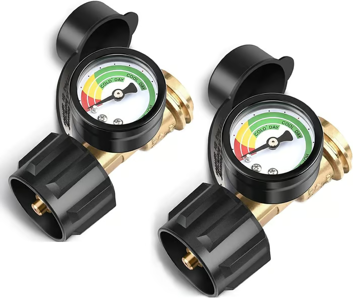 Universal Propane Tank Gauge for 5-40 Pound LP Tanks | Gas Level Indicator for Grill, Heater, RV Camper, QCC1/Type 1 Connection