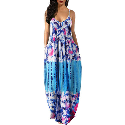 2022Women's Long Sleeveless V Neck Dress