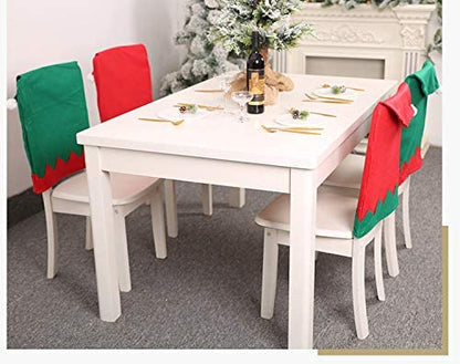 Christmas Chair Back Covers Elf Design Santa Hat
