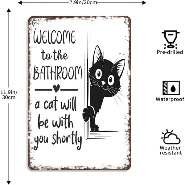 2026 Hot Sale🔥-Vintage Black & White Cat Wall Art