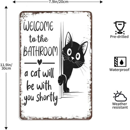2026 Hot Sale🔥-Vintage Black & White Cat Wall Art