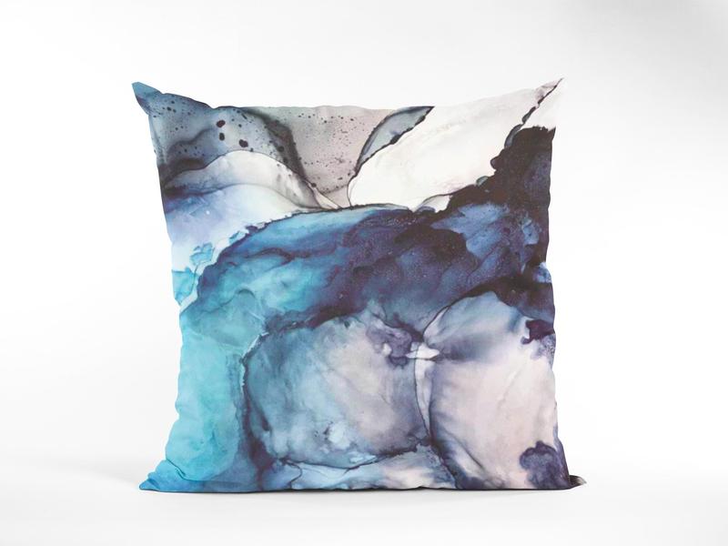 Abstract Blue Cushion Covers