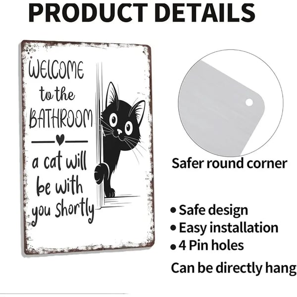 2026 Hot Sale🔥-Vintage Black & White Cat Wall Art