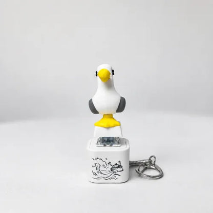 😆Seagull MINE! Button Keychain-Real Sound & LED Light