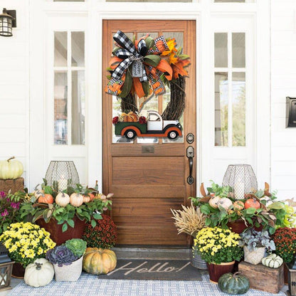 Farmhouse Pumpkin Truck Wreath-Autumn Nature Decoration(Ready For Shipment!)