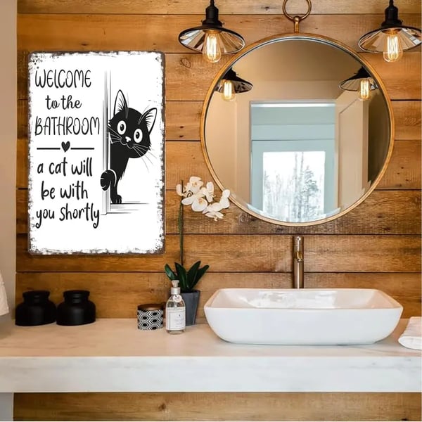 2026 Hot Sale🔥-Vintage Black & White Cat Wall Art
