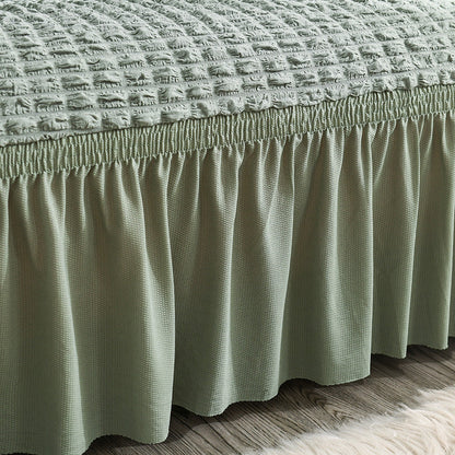Solid Color Elastic Sofa Cover with Skirt